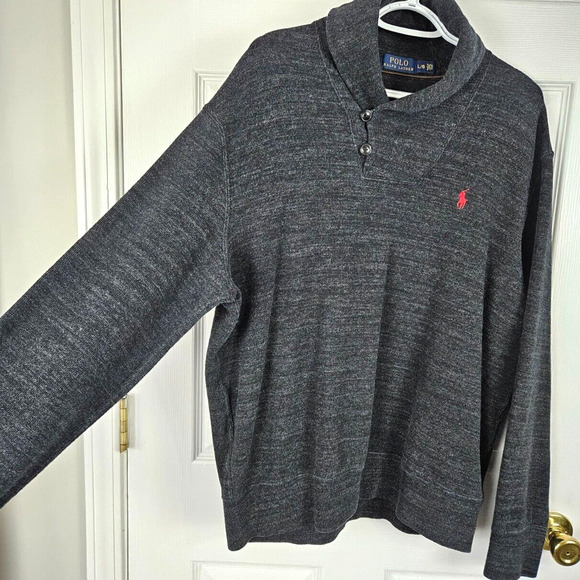 Polo Ralph Lauren Shawl Collar Pullover Sweater Mens Size L Luxury Cotton Preppy - Picture 5 of 7